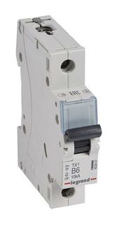 Автоматический выключатель Legrand 403857 TX³ 6000 - 10 кА - тип характеристики B, 1П, 230/400 В~, 6 А, 1 модуль