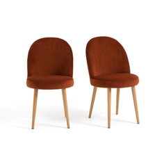 Комплект из двух велюровых стульев LaRedoute