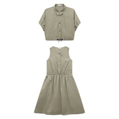 Хлопковое платье с жакетом Brunello Cucinelli