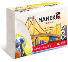 Хозяйственные товары Maneki Полотенца бумажные листовые однослойные Dream Z-сложения 200 шт.