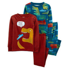 Домашняя одежда Carters Пижама для мальчика с динозаврами (4 предмета) 2M677610