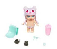 Куклы и одежда для кукол Bondibon Игровой набор OLY Кукла в бутылочке шапочке-ушанке с животным и аксессуарами ВВ3855