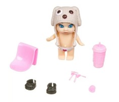 Куклы и одежда для кукол Bondibon Игровой набор OLY Кукла в бутылочке шапочке-ушанке с животным и аксессуарами