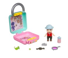 Куклы и одежда для кукол Bondibon Игровой набор OLY Кукла в чемоданчике на кодовом замке в шляпе с аксессуарами