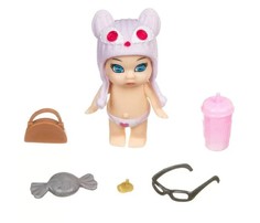 Куклы и одежда для кукол Bondibon Игровой набор OLY Кукла в банане шапочке-ушанке с животным и аксессуарами