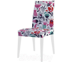 Аксессуары для мебели JoyArty Декоративный чехол на стул Цветочный узор со спинкой велюровый
