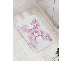 Аксессуары для ванн JoyArty Коврик для ванной комнаты и туалета противоскользящий Плавучие цветы 52х77 см