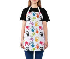 Хозяйственные товары JoyArty Фартук кухонный Цветные отпечатки рук универсальный размер для женщин и мужчин 65x65 см