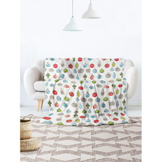 Пледы Плед JoyArty Большой плюшевый плед 150x200 из микрофибры Елочные игрушки на диван или кресло