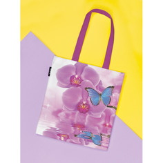 Сумки для мамы JoyArty Сумка шоппер Бабочка на орхидее ткань под лен 35x37x7 см