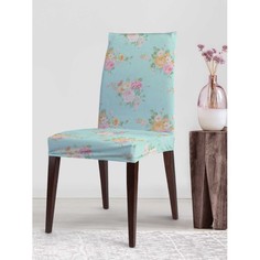 Аксессуары для мебели JoyArty Декоративный велюровый чехол на стул со спинкой Светлые цветочные букеты