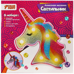 Наборы для творчества Color Puppy Алмазная мозаика-светильник Единорог 70103