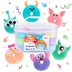 Пластилин Genio Kids Набор для детской лепки в контейнере Лёгкий пластилин 18 цветов