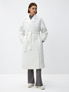 Стеганое пальто-халат (белый, L) Sela