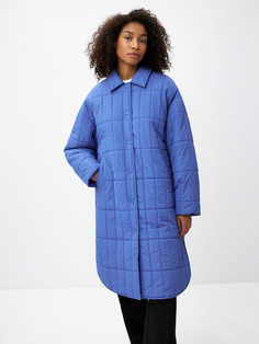 Стеганое пальто-рубашка (синий, L) Sela