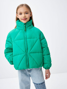 Стеганая дутая куртка для девочек (зеленый, 134) Sela