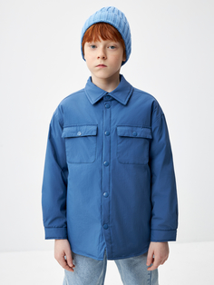 Утепленная куртка-рубашка для мальчиков (синий, 128) Sela