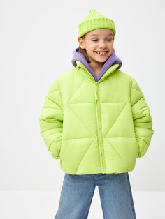 Стеганая дутая куртка для девочек (зеленый, 122) Sela