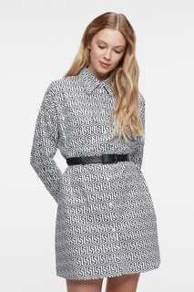 платье с ремнем женское Платье-рубашка мини хлопковое с кожаным ремнем Befree
