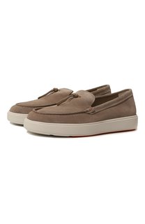 Замшевые слипоны Santoni