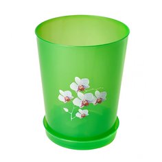 Горшок для цветов пластик, 3.5 л, 17х21.5 см, для орхидей, зеленый, Альтернатива, М1455 Alternativa
