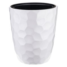Горшок для цветов пластик, 34х39 см, со вставкой, белый, Idea, Мозаика, М 3409