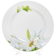 Тарелка обеденная, керамика, 24 см, круглая, Идиллия Цветущая лилия, Добрушский фарфоровый завод, 5С0795Ф34