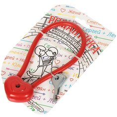 Замок навесной тросовый, Сердечко, 615 мм, алюминий, дисковый, Blister, ВС2-23А-01