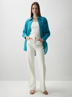 Льняная рубашка с карманом Charuel