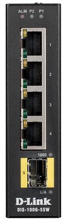 Коммутатор промышленный неуправляемый D-link DIS-100G-5SW/A1A 4x10/100/1000Base-T, 1x1000Base-X SFP, c функцией энергосбережения и поддержкой QoS
