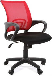 Кресло офисное Chairman 696 Chairman 7013168 черный пластик, красное, ткань TW/сетчатый акрил, до 120 кг