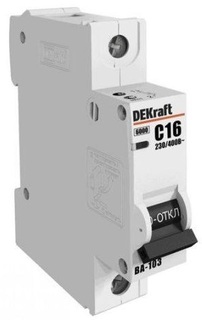 Автоматический выключатель DEKraft 12063DEK ВА-103 - 1P, тип хар-ки C, 50 А, 230 В AC, 6кА