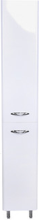 Пенал напольный белый глянец с бельевой корзиной L Style Line Каре СС-00002325