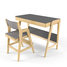 Детские столы и стулья 38 Попугаев Комплект растущий стол и стул с чехлом Вуди (серый/без покрытия)