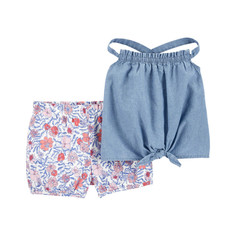 Комплекты детской одежды Carters Комплект для девочки (топ, шорты) 2 предмета