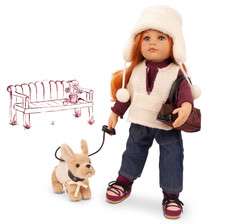Куклы и одежда для кукол Gotz Кукла Ханна с бежевой собакой 50 см