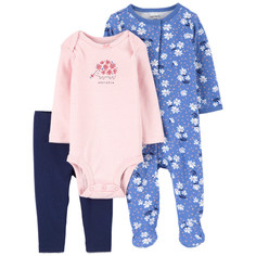 Комплекты детской одежды Carters Комплект для девочки (полукомбинезон, комбинезон, брюки)