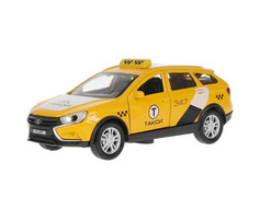 Машины Технопарк Машина металлическая со светом и звуком Lada Vesta SW Cross Такси 12 см
