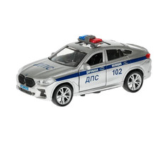 Машины Технопарк Машина металлическая со светом и звуком BMW X6 mk3 g06 Полиция 12 см