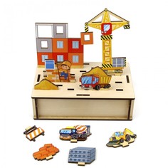 Деревянные игрушки Деревянная игрушка Woodlandtoys Игра настольная Панорама. Стройка