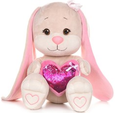 Мягкие игрушки Мягкая игрушка Jack&Lin Зайка с розовым сердцем 35 см