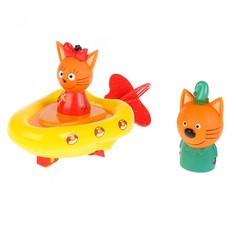Игрушки для ванны Капитошка Игрушка пластизоль Три кота Лодка, Компот и Карамелька