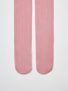 Колготки капроновые в рубчик для девочек (розовый, 134-140) Sela