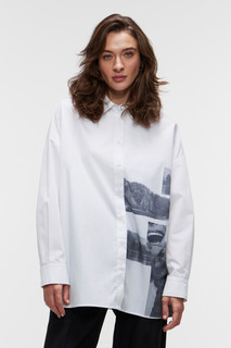 Рубашка oversize хлопковая с фотопринтом Befree