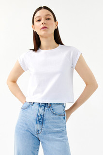 футболка женская Топ-футболка укороченный хлопковый с рукавами реглан Befree