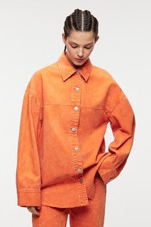 Рубашка oversize джинсовая из цветного денима Befree