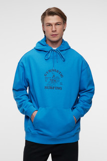 Толстовка oversize хлопковая с капюшоном и принтом Befree