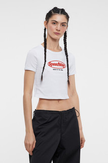 футболка женская Футболка-топ хлопковая укороченная с принтом Befree