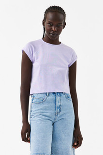 футболка женская Топ-футболка укороченный хлопковый с рукавами реглан Befree