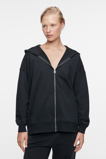 Толстовка oversize хлопковая на молнии с капюшоном Befree